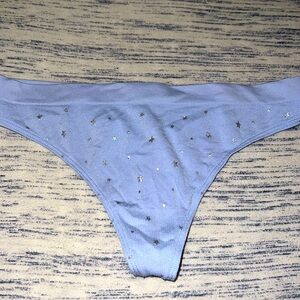 Victoria’s Secret light blue thong seamless style star print